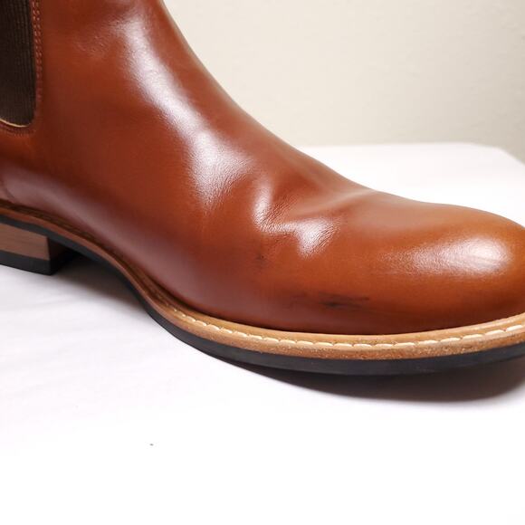 NISOLO Carmen Chelsea Cognac Leather Ankle Boots Ankle Booties Sz 11 - Picture 12 of 14